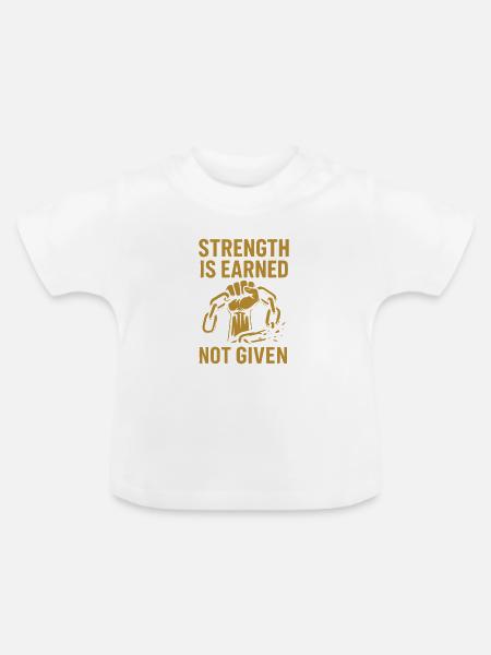 Ermächtigte Stärke Grafik T-Shirt - Baby Bio-T-Shirt mit Rundhals - Weiß