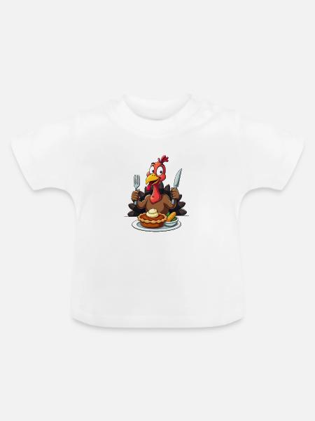 Thanksgiving Lustiger Thanksgiving Truthahn - Baby Bio-T-Shirt mit Rundhals - Weiß
