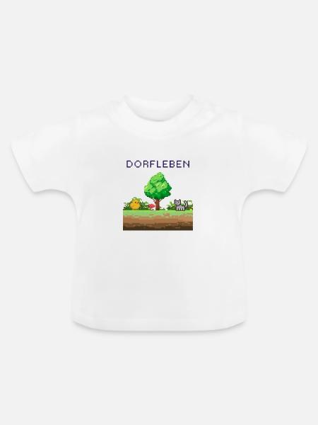 Dorflleben Pixelwelt - Baby Bio-T-Shirt mit Rundhals - Weiß