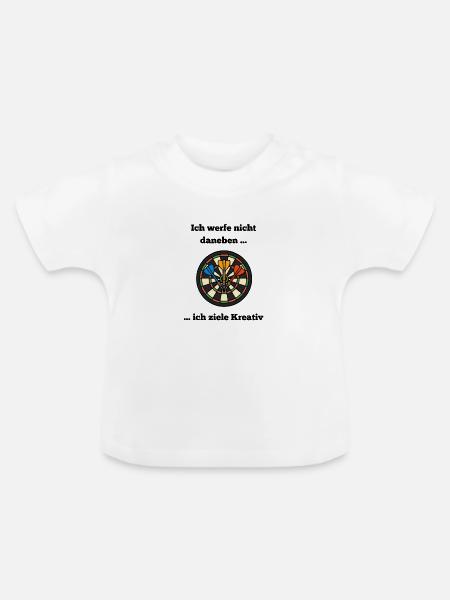 Dartboard Farbkreis mit Darts - Baby Bio-T-Shirt mit Rundhals - Weiß