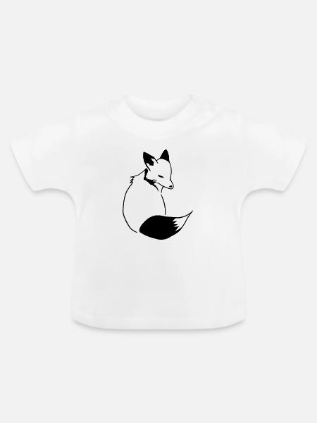 Fuchs Comic: Schlau, Foxy & Manga Style - Baby Bio-T-Shirt mit Rundhals - Weiß