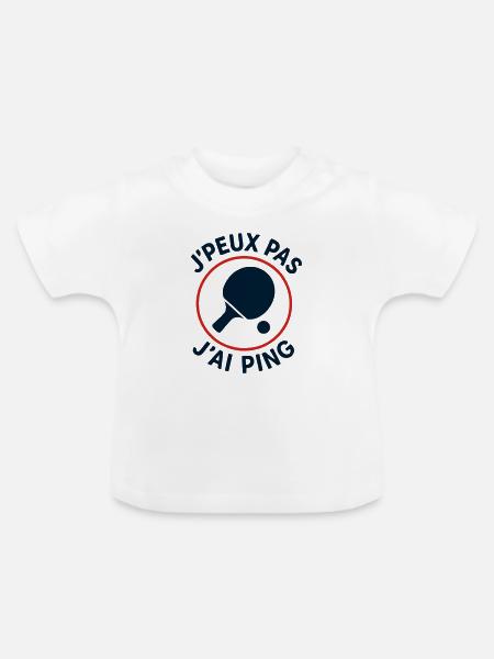 Ich kann nicht, ich ping. - Baby Bio-T-Shirt mit Rundhals - Weiß