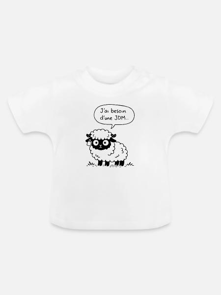 JDM-Schafe - Baby Bio-T-Shirt mit Rundhals - Weiß