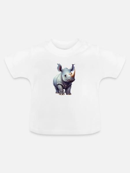 Nashorn - Baby Bio-T-Shirt mit Rundhals - Weiß
