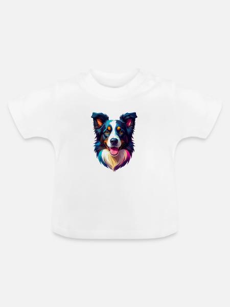 Border Collie - Baby Bio-T-Shirt mit Rundhals - Weiß