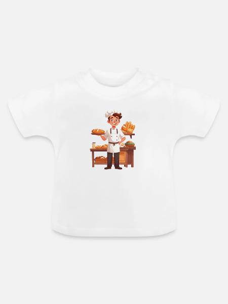Bäcker - Baby Bio-T-Shirt mit Rundhals - Weiß