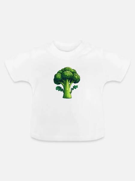 Brokkoli - Baby Bio-T-Shirt mit Rundhals - Weiß