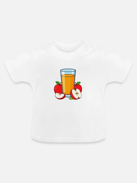 Apfelsaft - Baby Bio-T-Shirt mit Rundhals - Weiß
