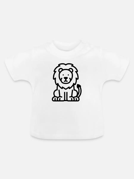 Löwe - Baby Bio-T-Shirt mit Rundhals - Weiß