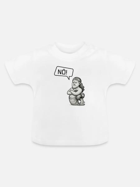 Sternzeichen Wassermann sagt NÖ! – Sturkopf - Baby Bio-T-Shirt mit Rundhals - Weiß