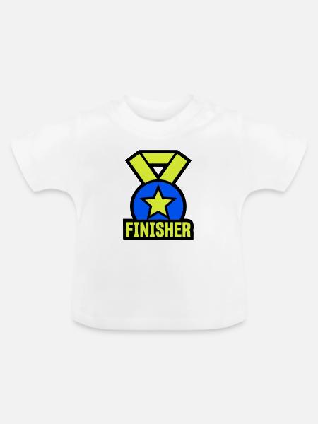 Stolzer Finisher Medaille Stern - Baby Bio-T-Shirt mit Rundhals - Weiß
