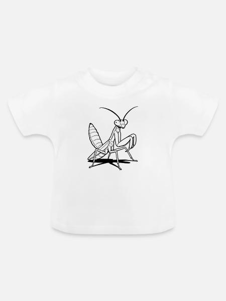 Gottesanbeterin - Baby Bio-T-Shirt mit Rundhals - Weiß