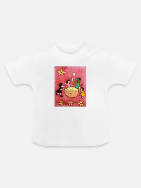Vanille Pudding - Baby Bio-T-Shirt mit Rundhals - Weiß