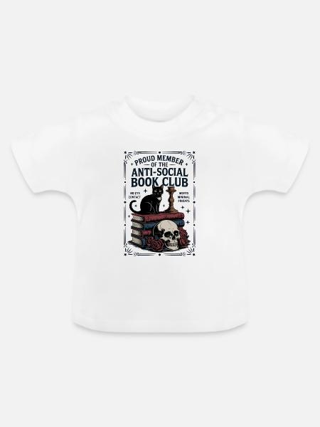 Mitglied des Antisozialen Buchclubs - Baby Bio-T-Shirt mit Rundhals - Weiß