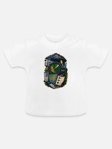 Sturmbeobachtung Karte Funkgerät Wolken - Baby Bio-T-Shirt mit Rundhals - Weiß
