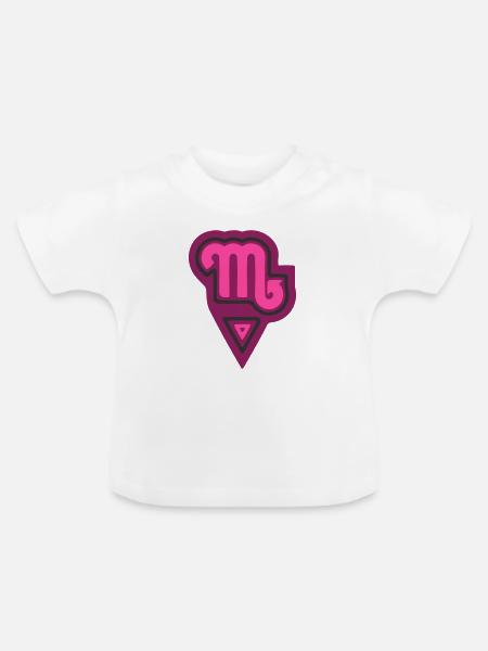Tierkreis, Stammesskorpion und Wasser - Baby Bio-T-Shirt mit Rundhals - Weiß