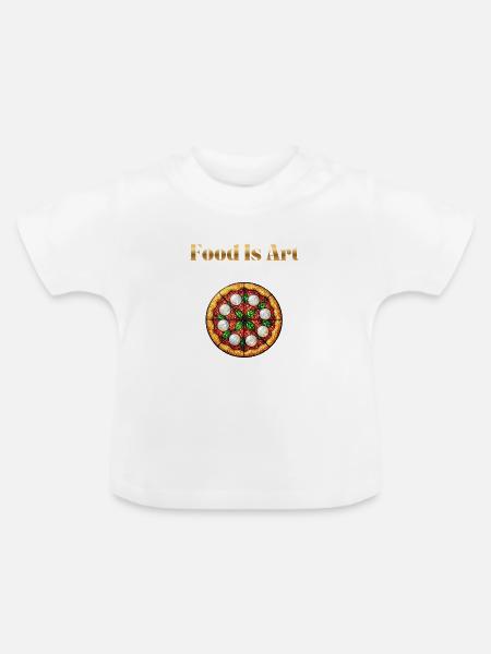 Food Is Art ... Pizza Margherita - Baby Bio-T-Shirt mit Rundhals - Weiß