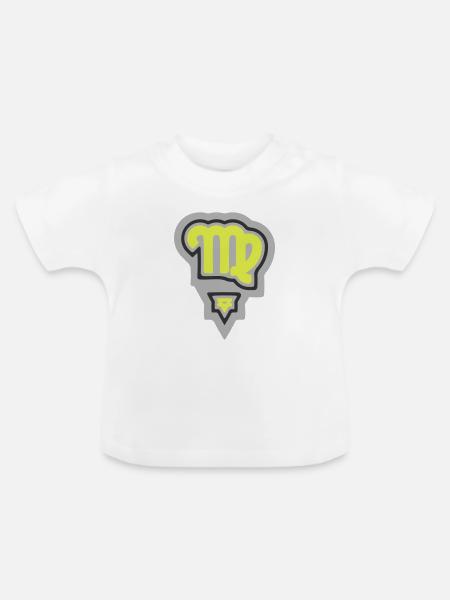 Tierkreis, Stammes-Virgo und Erde - Baby Bio-T-Shirt mit Rundhals - Weiß
