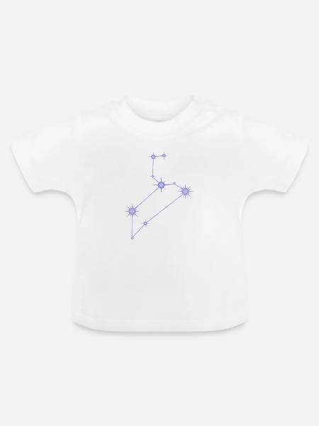 Löwestern Sternbild Tierkreiszeichen Lila - Baby Bio-T-Shirt mit Rundhals - Weiß