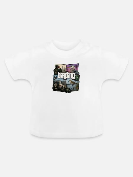 Birding – Vogelbeobachtung - Baby Bio-T-Shirt mit Rundhals - Weiß