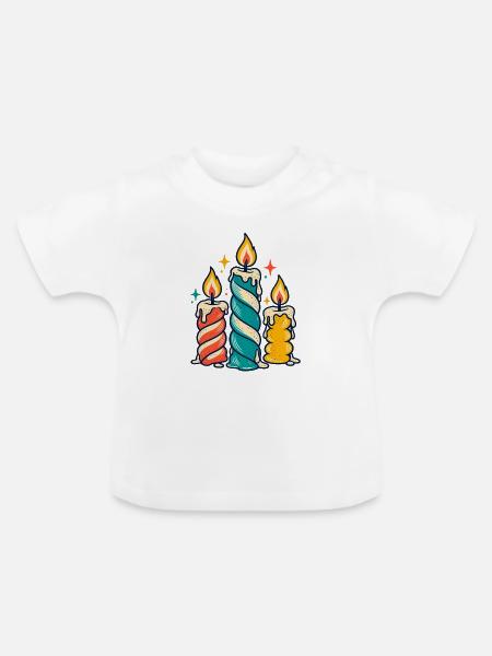 Kerzenrunde – Gemeinsam Licht gestalten - Baby Bio-T-Shirt mit Rundhals - Weiß