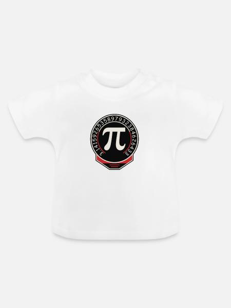 Pi Symbol Badge Ziffernring - Baby Bio-T-Shirt mit Rundhals - Weiß