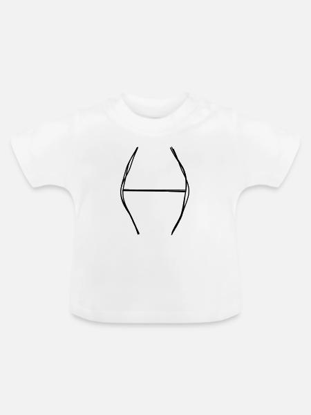 Sternzeichen Fische handgezeichnet - Baby Bio-T-Shirt mit Rundhals - Weiß
