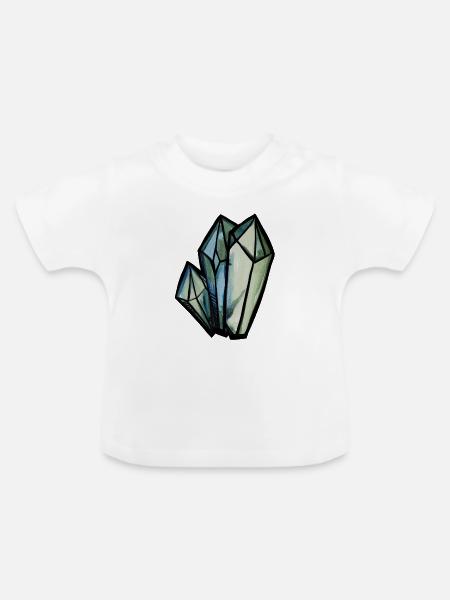 Kristallgeometrisches Aquarell - Baby Bio-T-Shirt mit Rundhals - Weiß