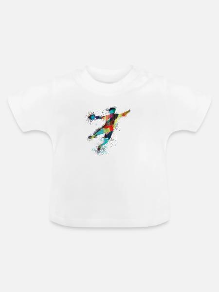 Handball, handballer, Beachhandball,Graffiti,bunt - Baby Bio-T-Shirt mit Rundhals - Weiß