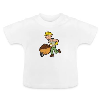 Baufirma Bauunternehmen Bauarbeiter - Baby Bio-T-Shirt mit Rundhals - Weiß - Vorne