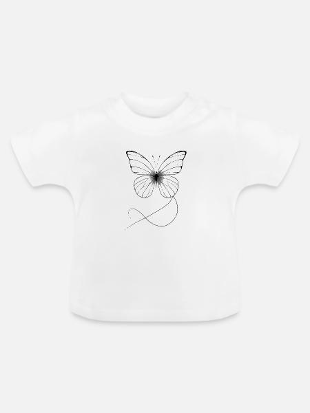 Filigraner Schmetterling - Baby Bio-T-Shirt mit Rundhals - Weiß