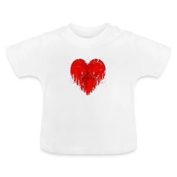 Heart wound zombie vampire blood - Baby Organic T-Shirt with Round Neck - white - Front