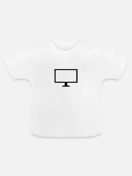 Bildschirm - Baby Bio-T-Shirt mit Rundhals - Weiß