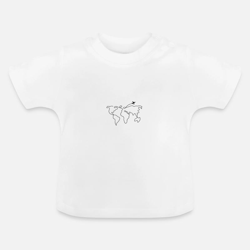 Voyage le monde - T-shirt bio col rond Bébé - blanc
