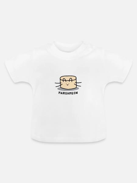 Marshmeow - Baby Bio-T-Shirt mit Rundhals - Weiß