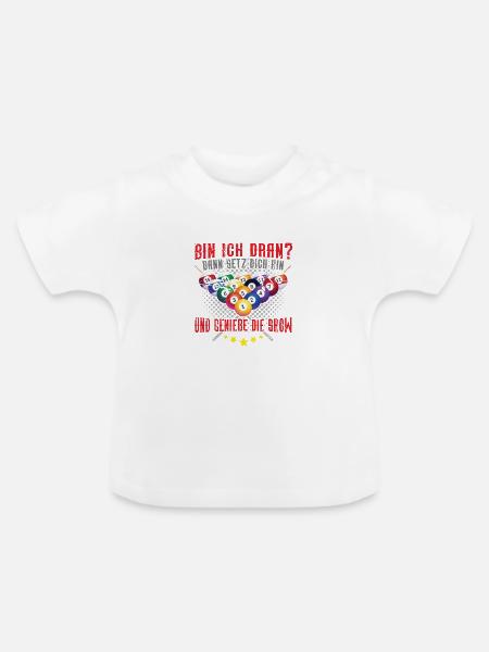 Billard - Baby Bio-T-Shirt mit Rundhals - Weiß