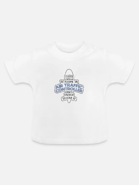 Fluglotse - Baby Bio-T-Shirt mit Rundhals - Weiß