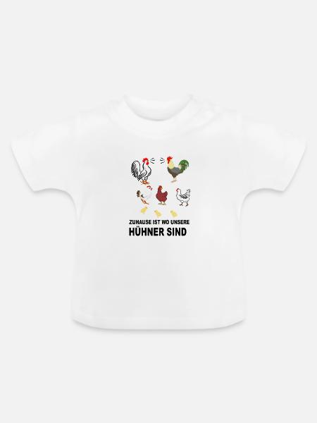 HÜHNER UND HÄHNE - Baby Bio-T-Shirt mit Rundhals - Weiß