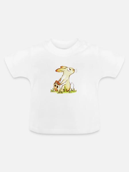 Kleines Häschen - Baby Bio-T-Shirt mit Rundhals - Weiß
