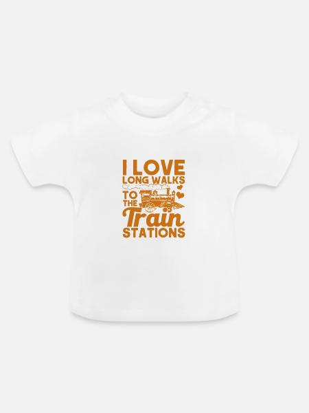 Modellbahn Zug Lokomotiven Geschenk - Baby Bio-T-Shirt mit Rundhals - Weiß