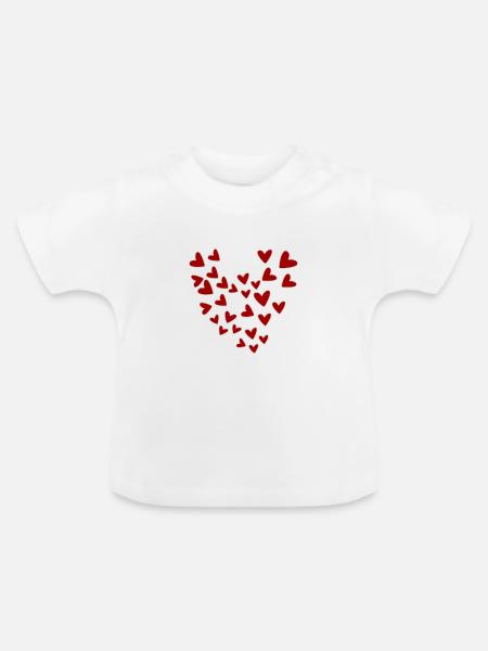 Herz der Herzen - Baby Bio-T-Shirt mit Rundhals - Weiß