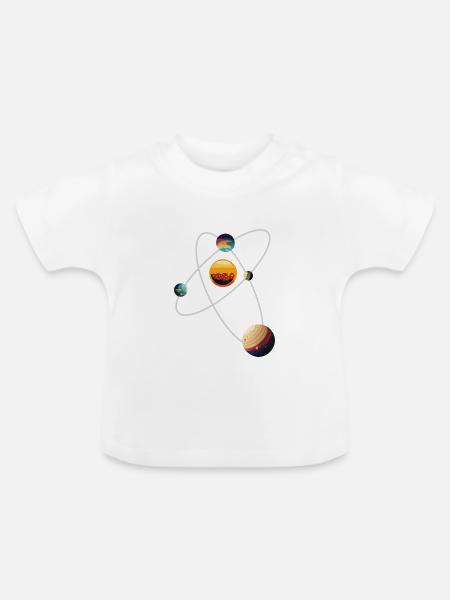 fiktives sonnensystem - Baby Bio-T-Shirt mit Rundhals - Weiß