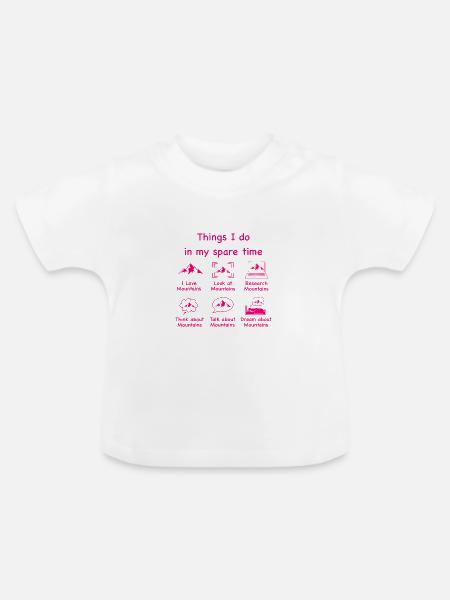Bergliebhaber (pink) - Baby Bio-T-Shirt mit Rundhals - Weiß