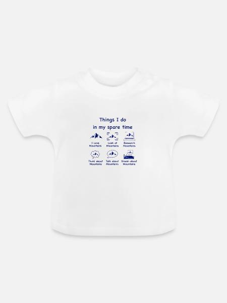 Bergliebhaber (blau) - Baby Bio-T-Shirt mit Rundhals - Weiß