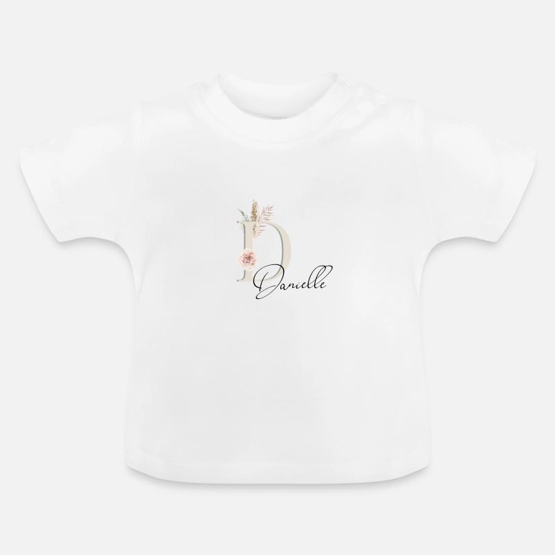 Danielle! Nom Boho - T-shirt bio col rond Bébé - blanc