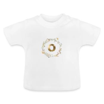 O Monogramme paillettes Boho Couronne - T-shirt bio col rond Bébé - blanc - Devant