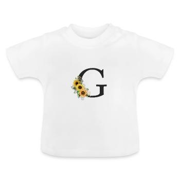 M Monogram Tournesols - T-shirt bio col rond Bébé - blanc - Devant