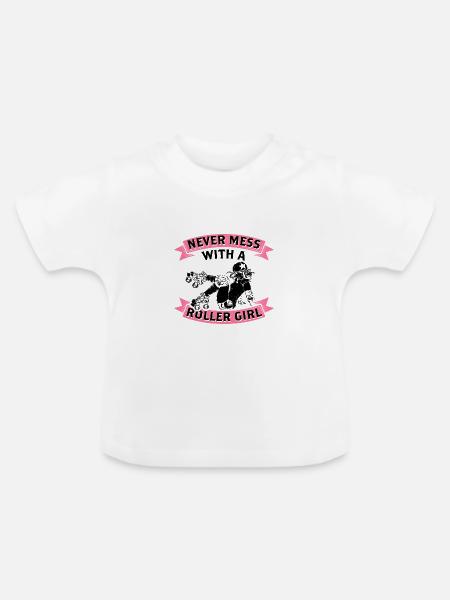 Roller Derby - Baby Bio-T-Shirt mit Rundhals - Weiß