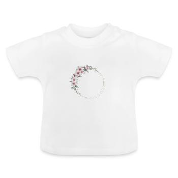 Modern Floral Wreath - Baby Organic T-Shirt with Round Neck - white - Front