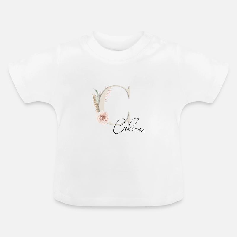 Celina! Nom Boho - T-shirt bio col rond Bébé - blanc